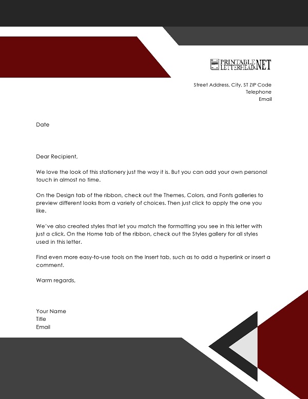 Free Professional Letterhead Template