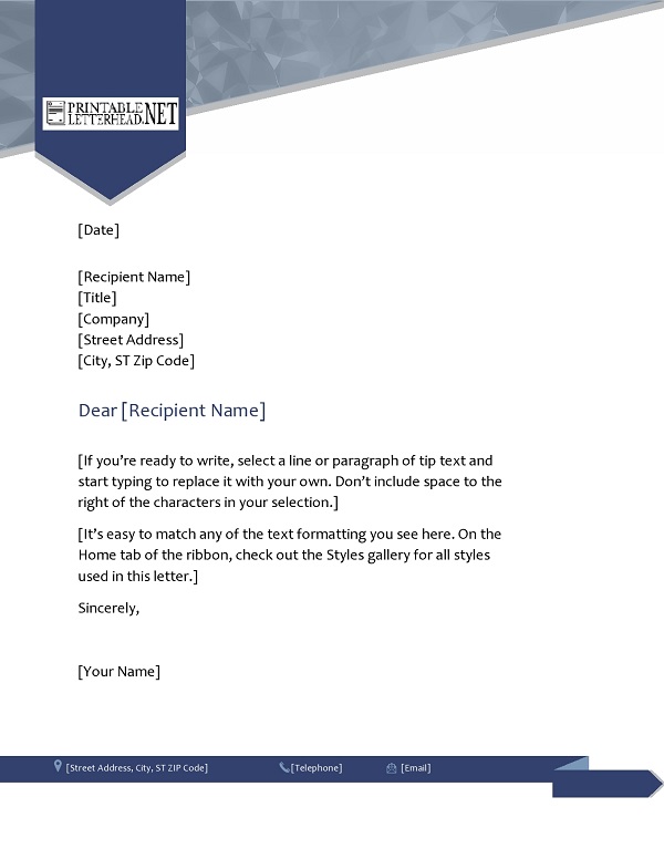 Professional Letterhead Template Example