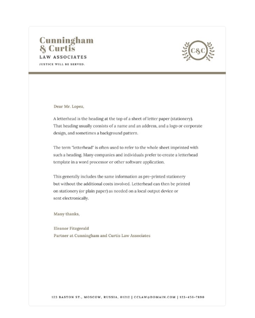 legal letterhead AA