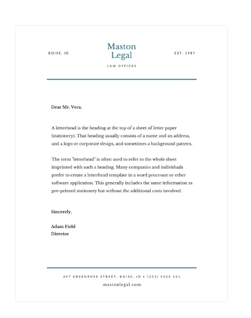 legal letterhead CC