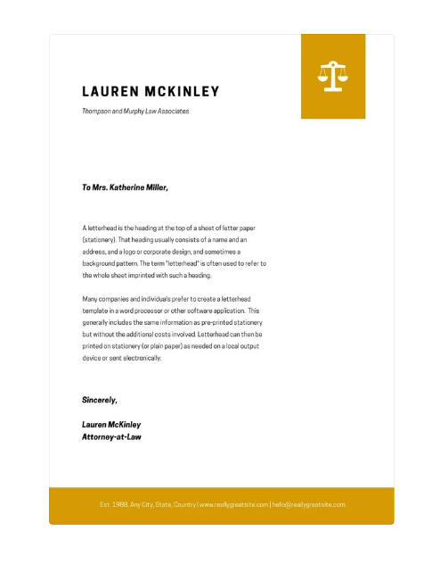 10+ Best Free Legal Letterhead Template Printable Letterhead