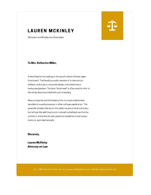 legal letterhead printable