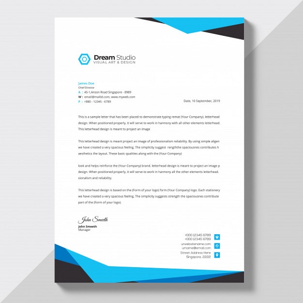 Company letterhead template flat style