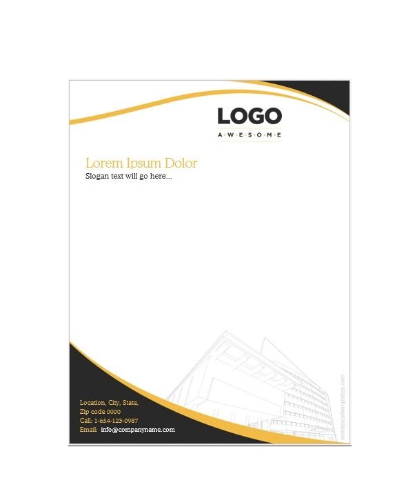 Construction Company Letterhead Free