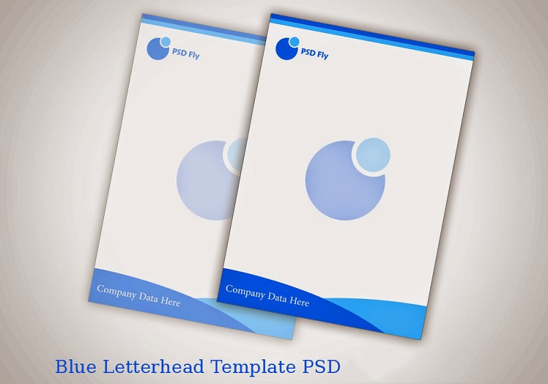 blue letterhead template psd