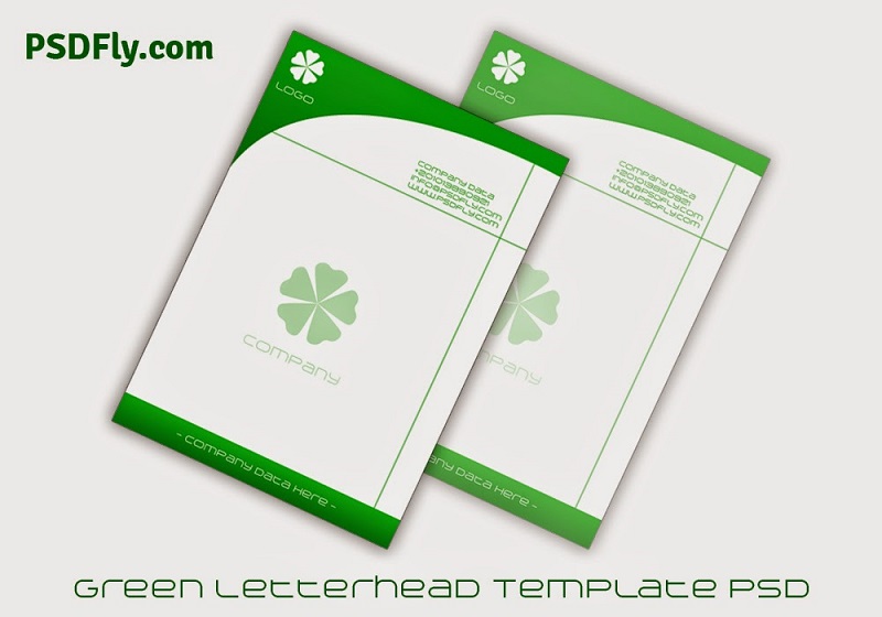 green letterhead template psd