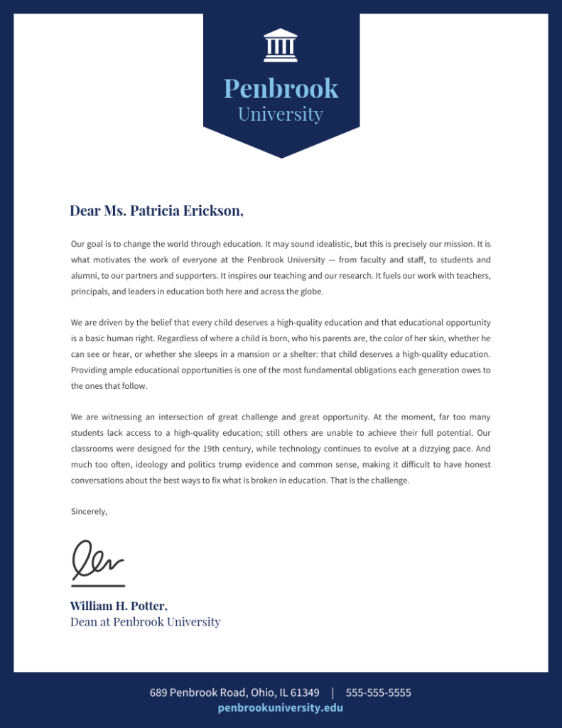Letterhead Sample
