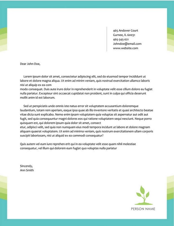 Business Letterhead Sample