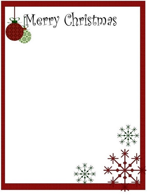 Printable Christmas Letterhead