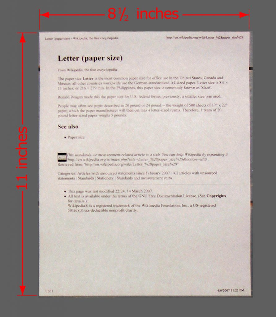 letter paper size half