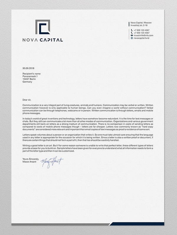 Bank Letterhead Design