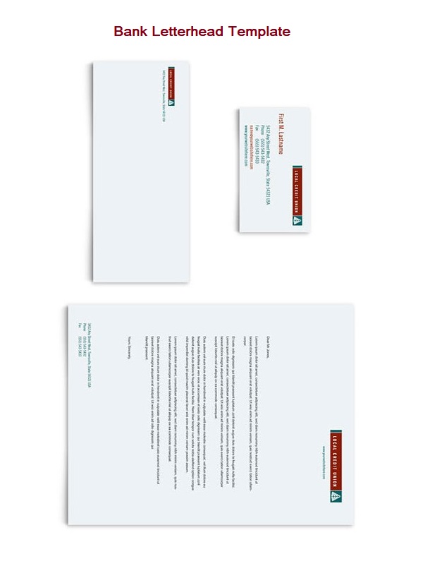 Bank Letterhead Template