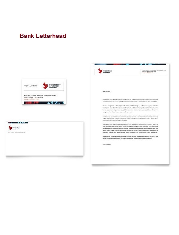 Bank Letterhead