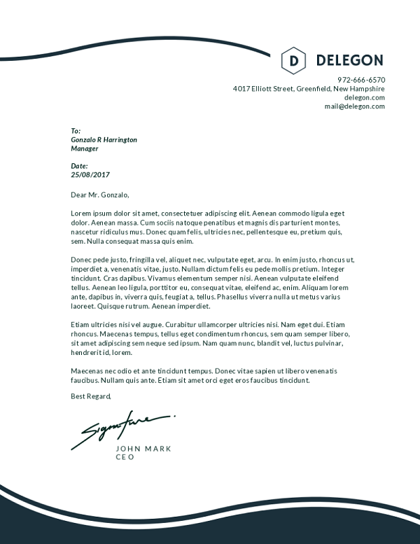 Business Letterhead Example Template