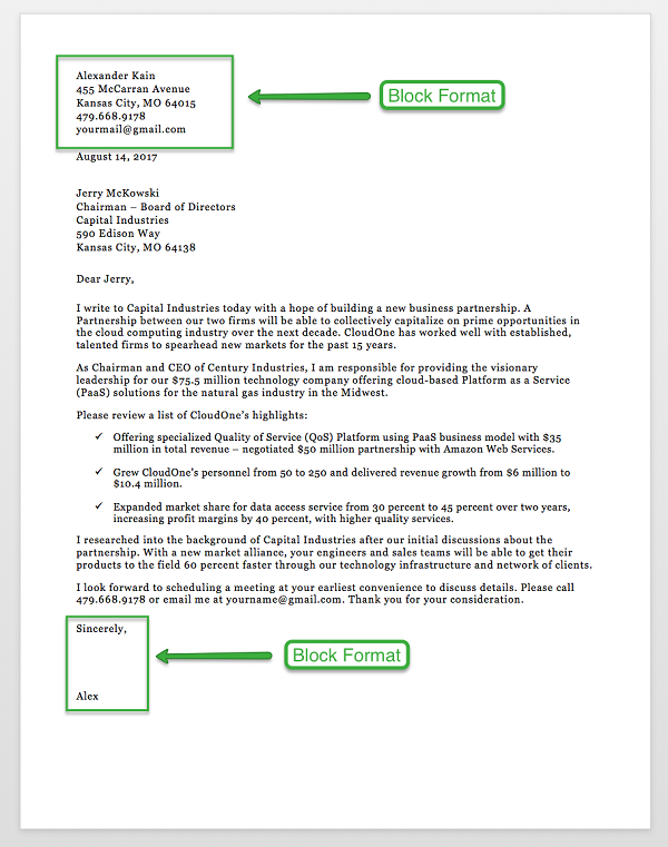 Business Letterhead Format Example