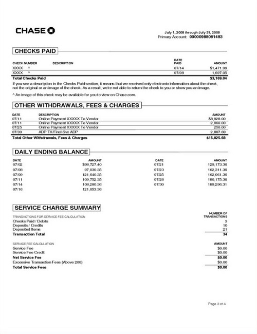 Chase Bank Letterhead Template