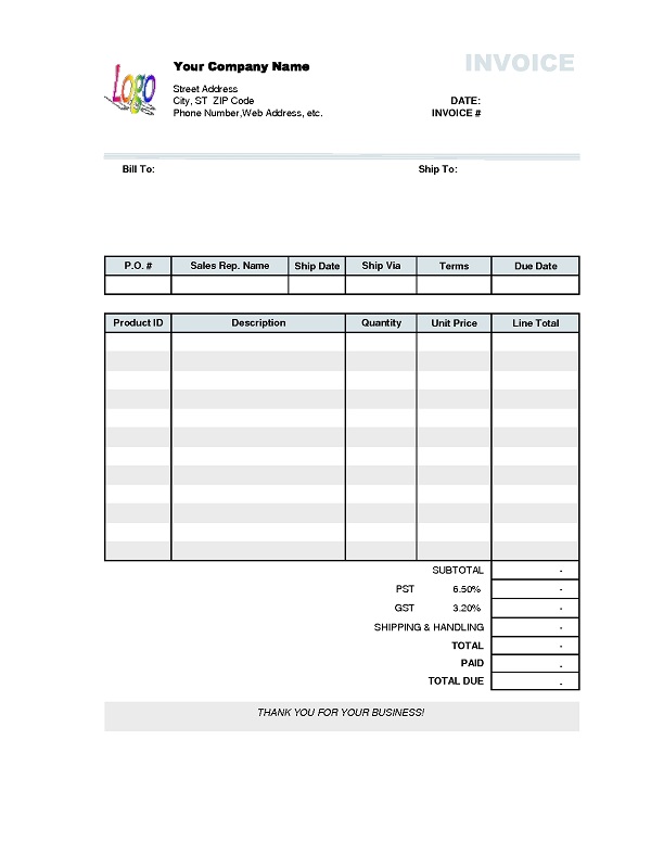 Example Of Business Invoice Letterhead