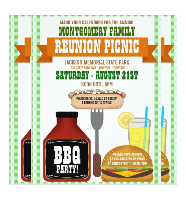 Family Reunion Picnic Invitation