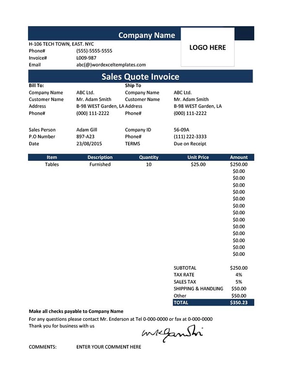 Letterhead Receipt Template 06