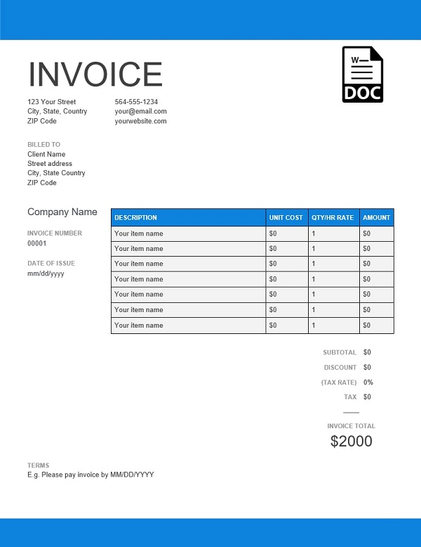 Letterhead Receipt