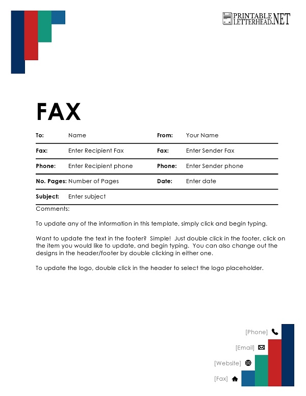 Professional Fax Cover Sheet Example