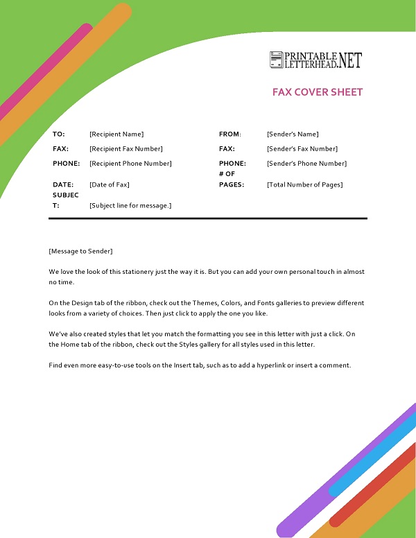 Professional Fax Cover Sheet Template
