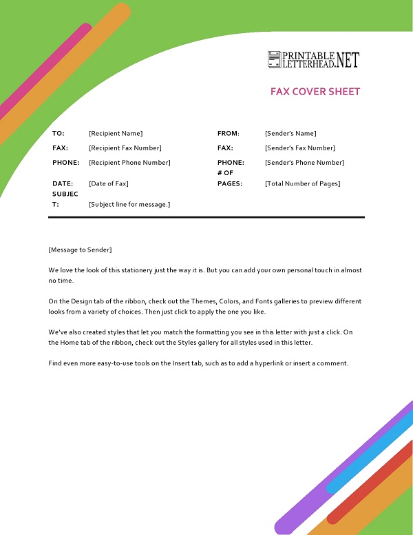 Professional Fax Cover Sheet Template