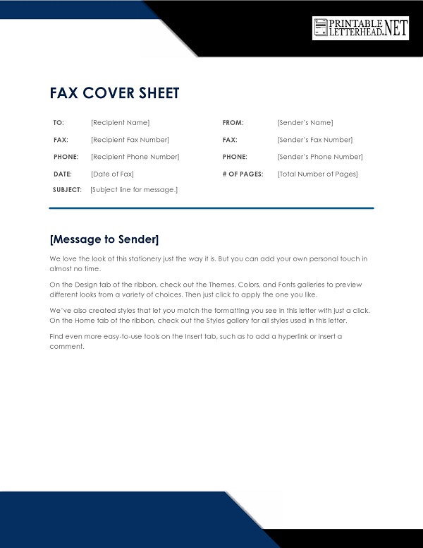 Professional Fax Cover Sheet