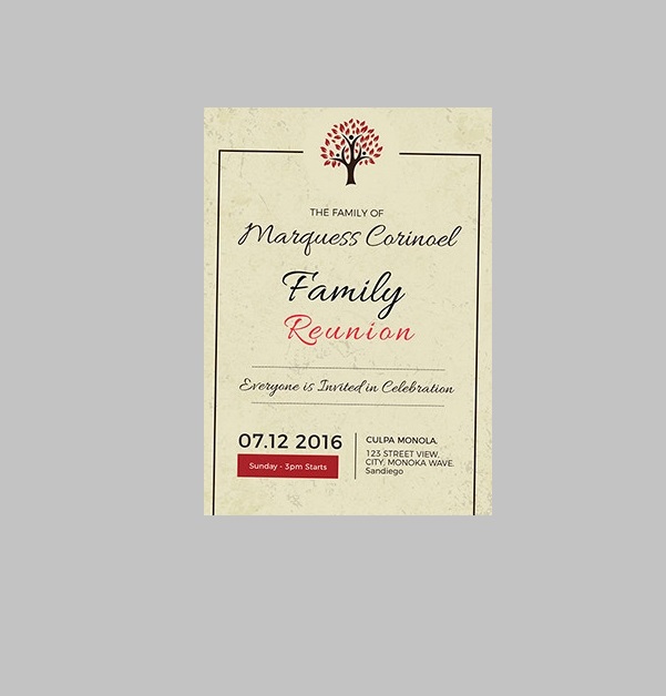 Vintage Family Reunion Invitation Template