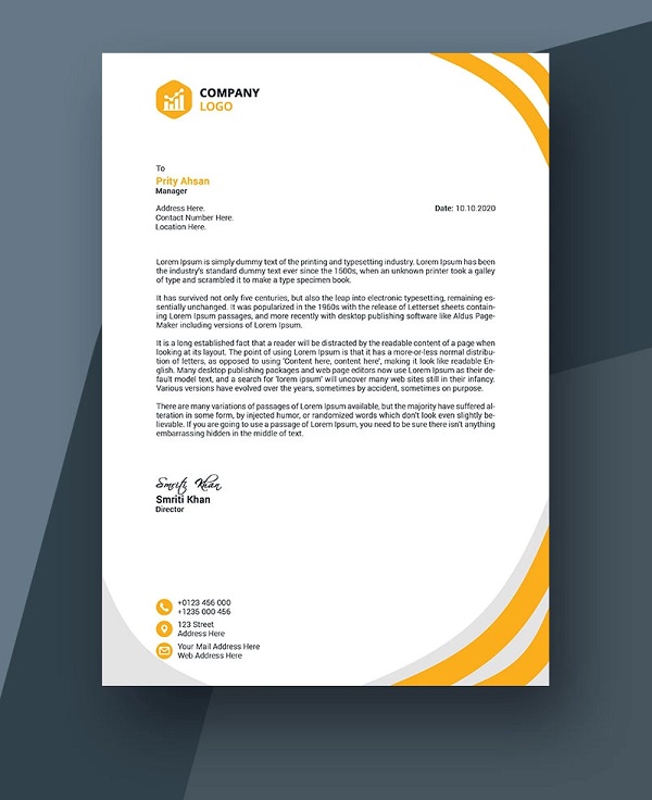 colorful Business Letterhead Example