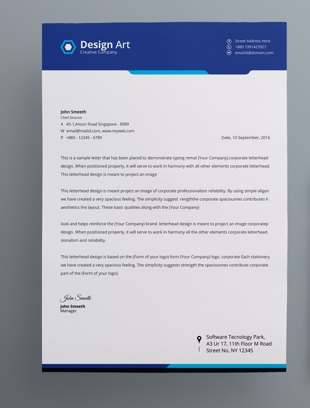 creative business letterhead example