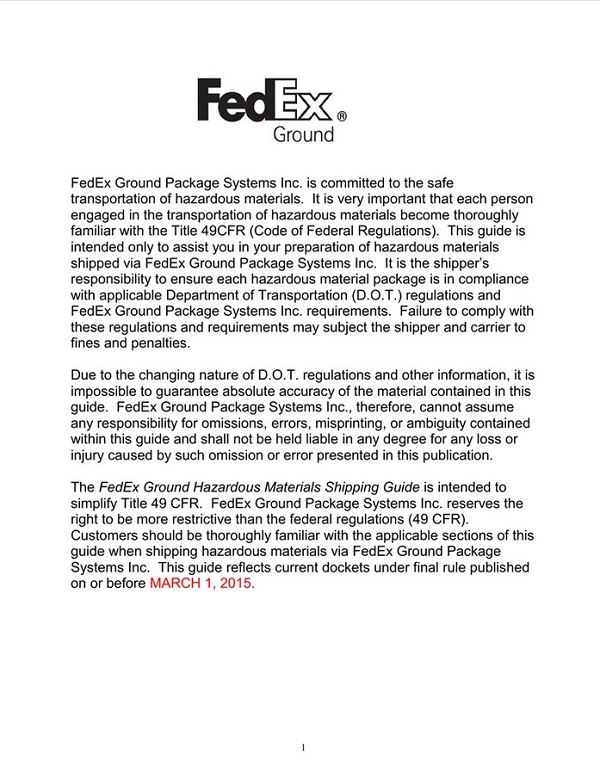 fedex ground letterhead