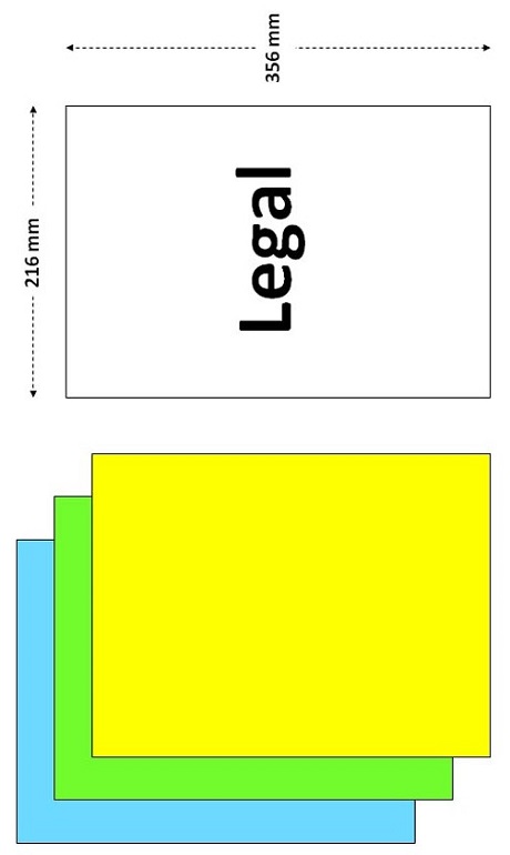 legal paper size in cm