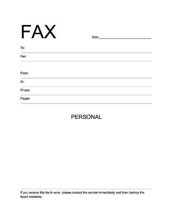 12 personal fax cover sheet template sample