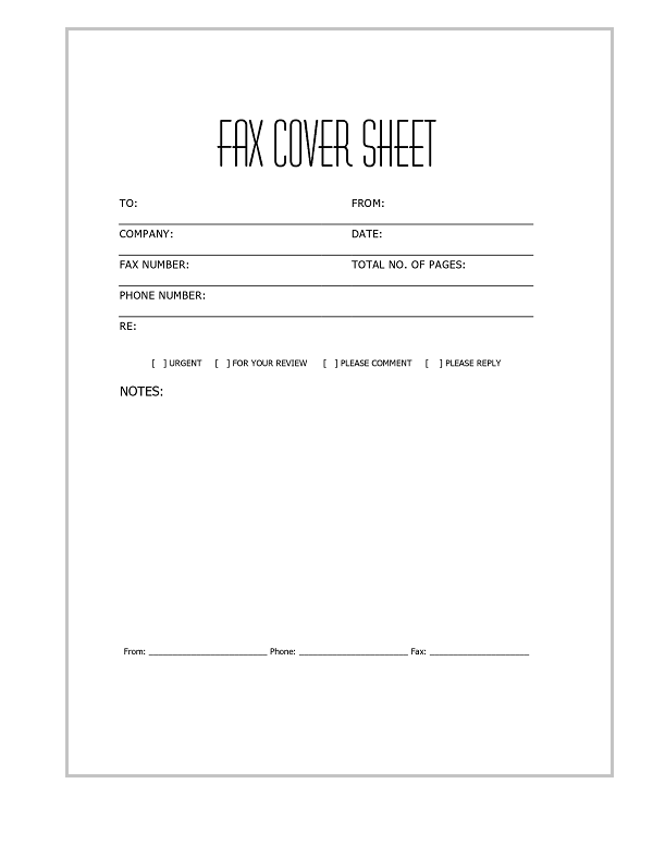 14 fax cover sheet