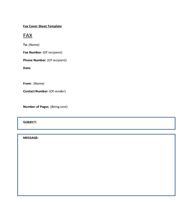 18 blank fax cover sheet template