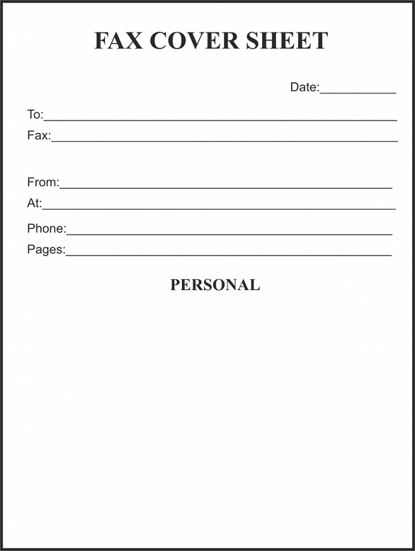 20 fax cover sheet