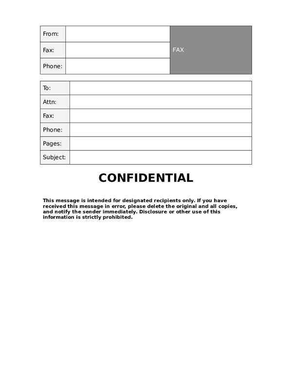 24 confidential fax cover sheet template