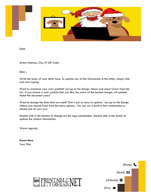 Santa Cartoon Letterhead