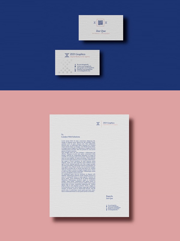 Creative Business Card Letterhead Design Template Mockup PSD