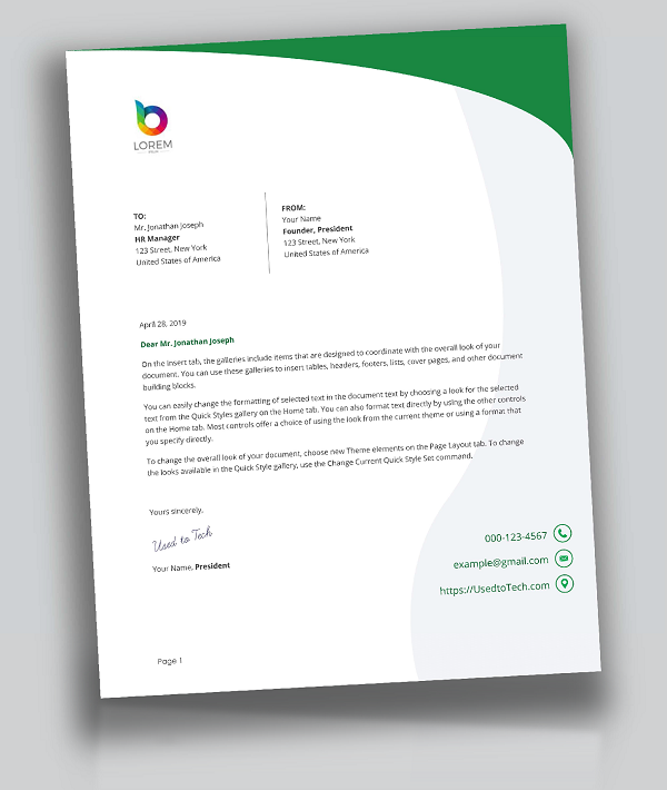 Creative Letterhead Design in Word