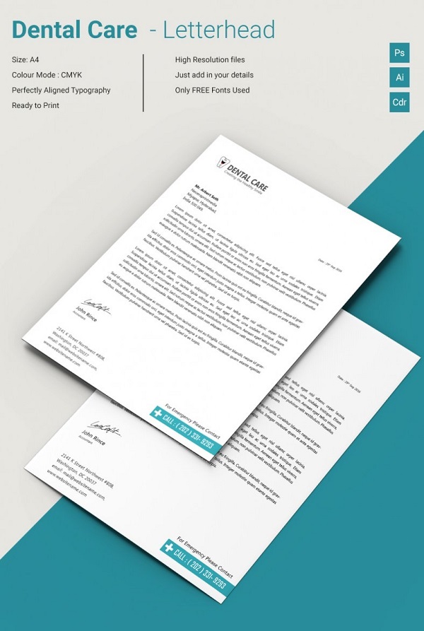 Dental Care Creative Letterhead