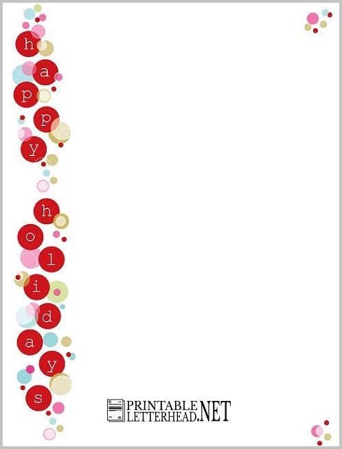 Holiday Letterhead Sample