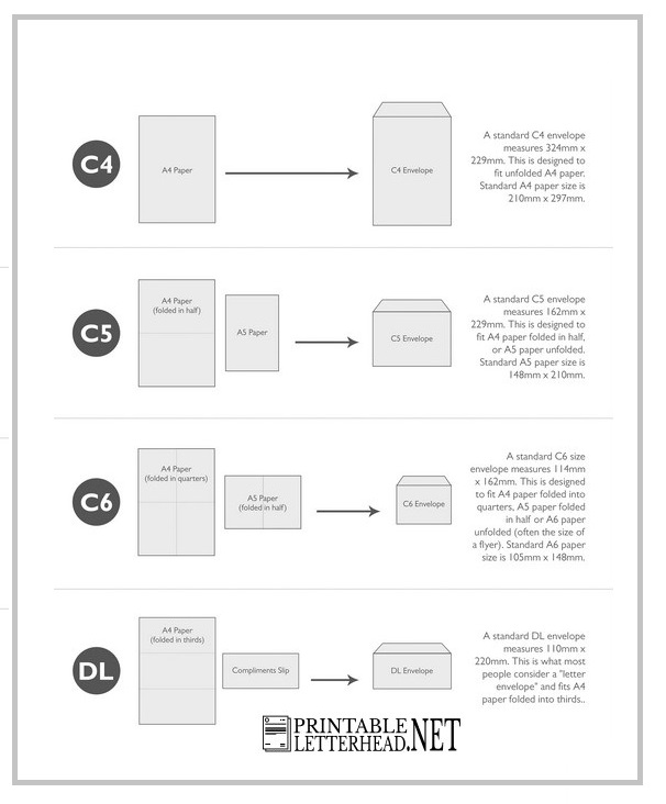 Letterhead envelope size