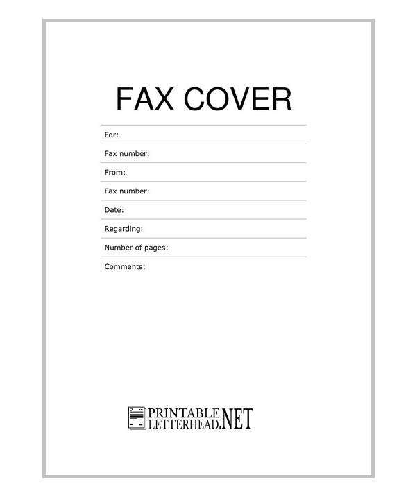 Personal Fax Cover Sheet Template