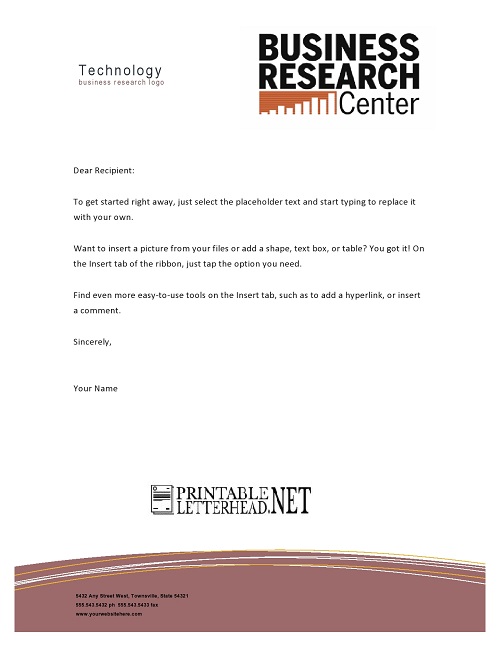 Technology Business Research Letterhead