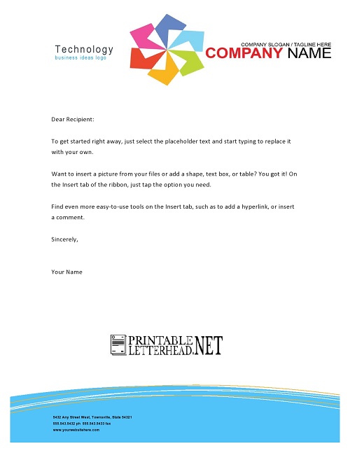 Technology Business Ideas Letterhead