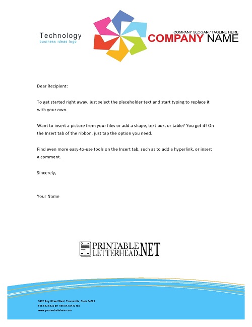 Technology Business Ideas Letterhead