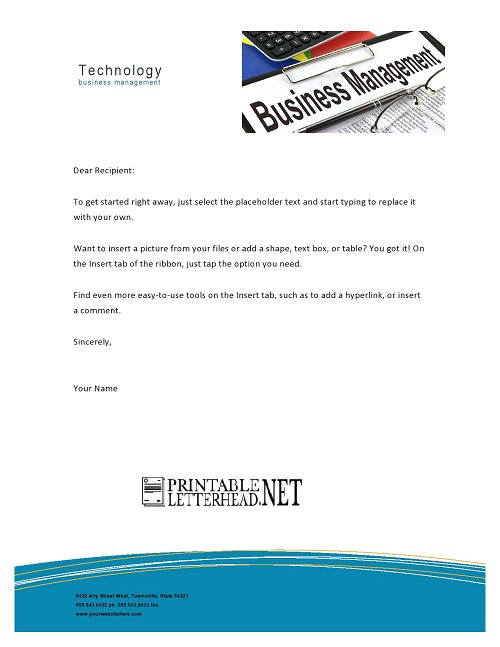 Technology Business Management Letterhead