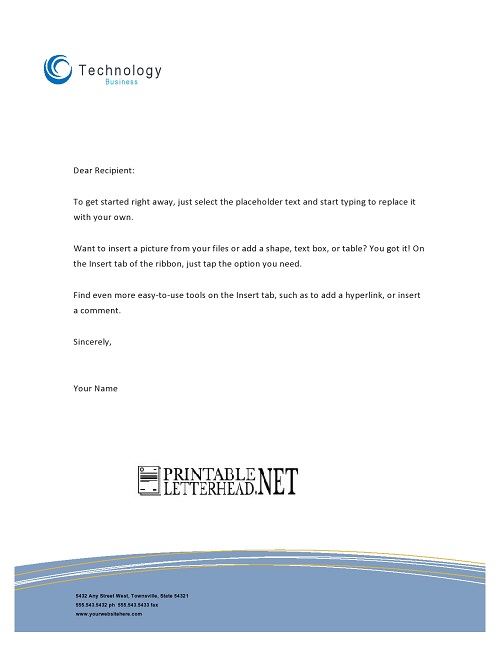 Technology Business Letterhead Template